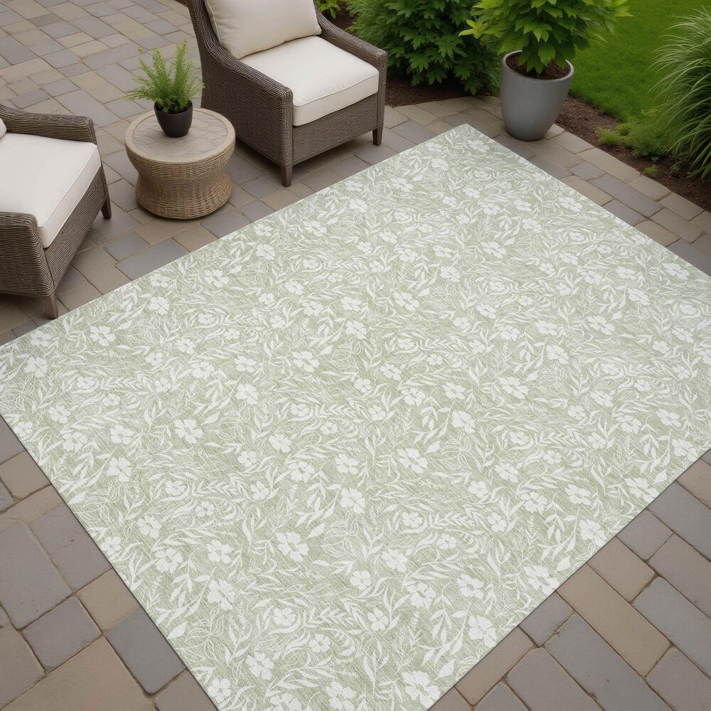 Dalyn Rug Company Soft Essentials Floral Celery 9' x 12' Indoor/Outdoor Area Rug, , large