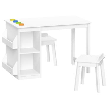 RiverRidge Home 3-Piece Kids Desk and Chair Set with Cubbies and Bookracks in White, , large