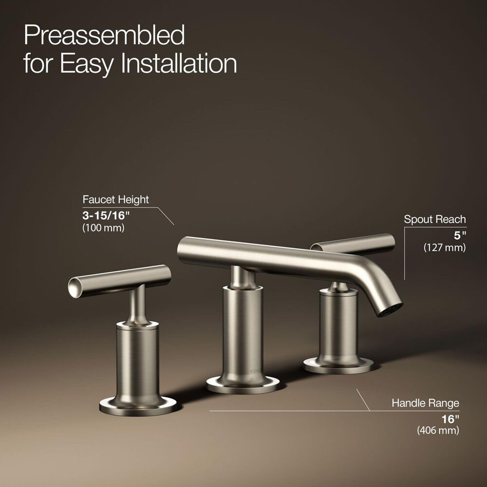 Kohler Purist Widespread Bathroom Sink Faucet in Vibrant Brushed Nickel, , large