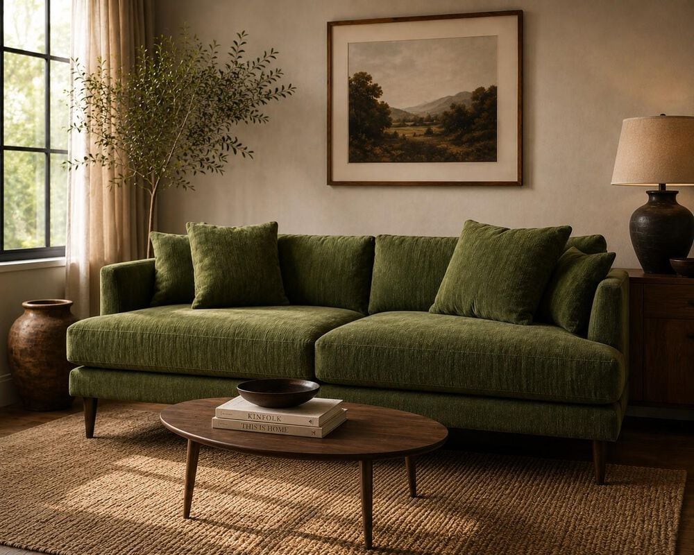 Porter Designs Quimby Stationary Sofa in Spinach, , large