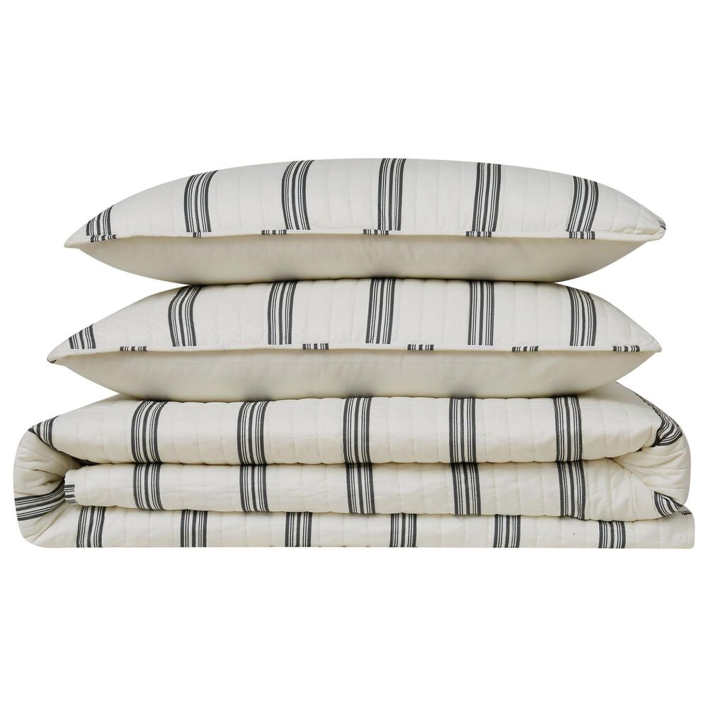Pem America Truly Soft Millennial 2-Piece Twin XL Quilt Set in Ivory and Black, , large