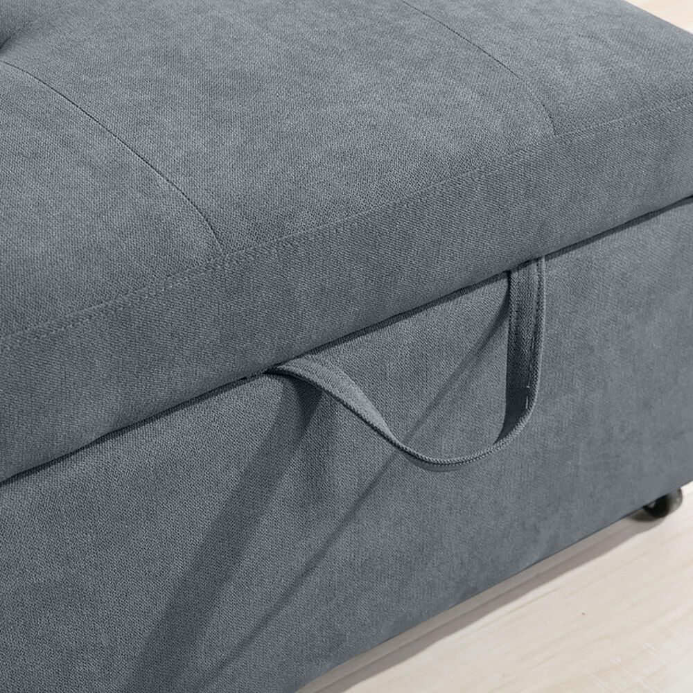 HOMLUX 35"W Convertible Armchair with Lounger and Sofa Bed Function, in Dark Grey, , large