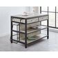 Steve Silver Carson Kitchen Island Set in Driftwood and Black, , large