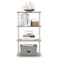 HOMLUX Turn-N-Tube 4-Tier Corner Open Storage Bookshelf in Sonoma Oak and White, , large
