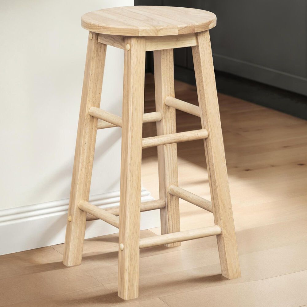 Linon Home Decor Abby 24" Counter Stool in Unfinished, , large