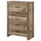 Crown Mark Elmer 5 Piece King Bedroom Set with Two Nightstands in Rustic Brown, , large