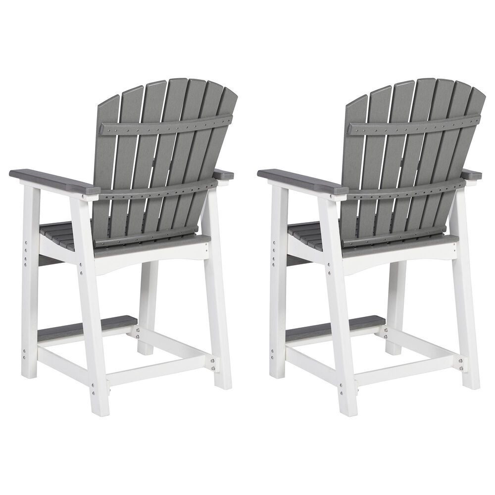 Ashley Transville Patio Counter Stool in Gray and White &#40;Set of 2&#41;, , large