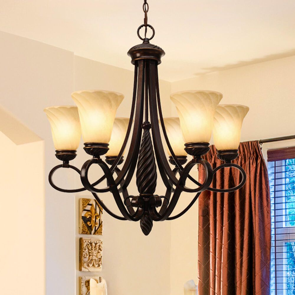 Golden Lighting Torbellino 6-Light Chandelier in Cordoban Bronze, , large
