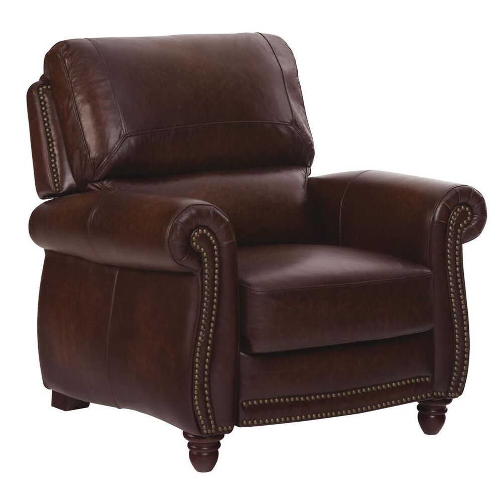 Nineteen37 James Leather Push Back Recliner in Tobacco, , large