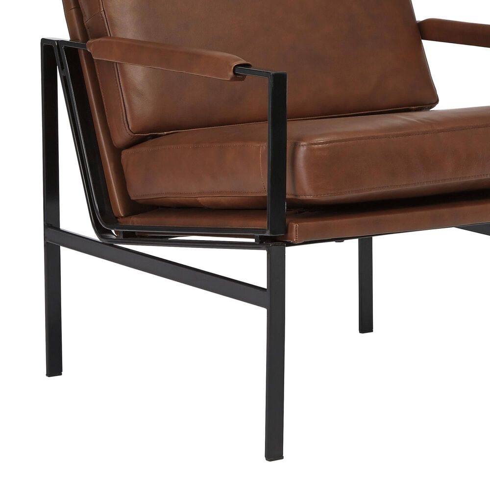 Ashley Puckman Leather Accent Chair in Brown, , large
