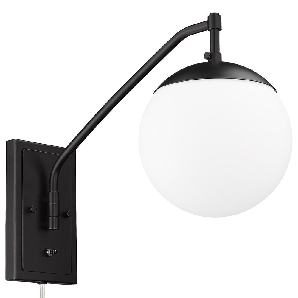Golden Lighting Glenn 1-Light Articulating Wall Sconce in Matte Black, , large