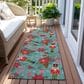 Dalyn Rug Company Wonderland WN30 2"3" x 7"6" Teal Indoor/Outdoor Runner, , large