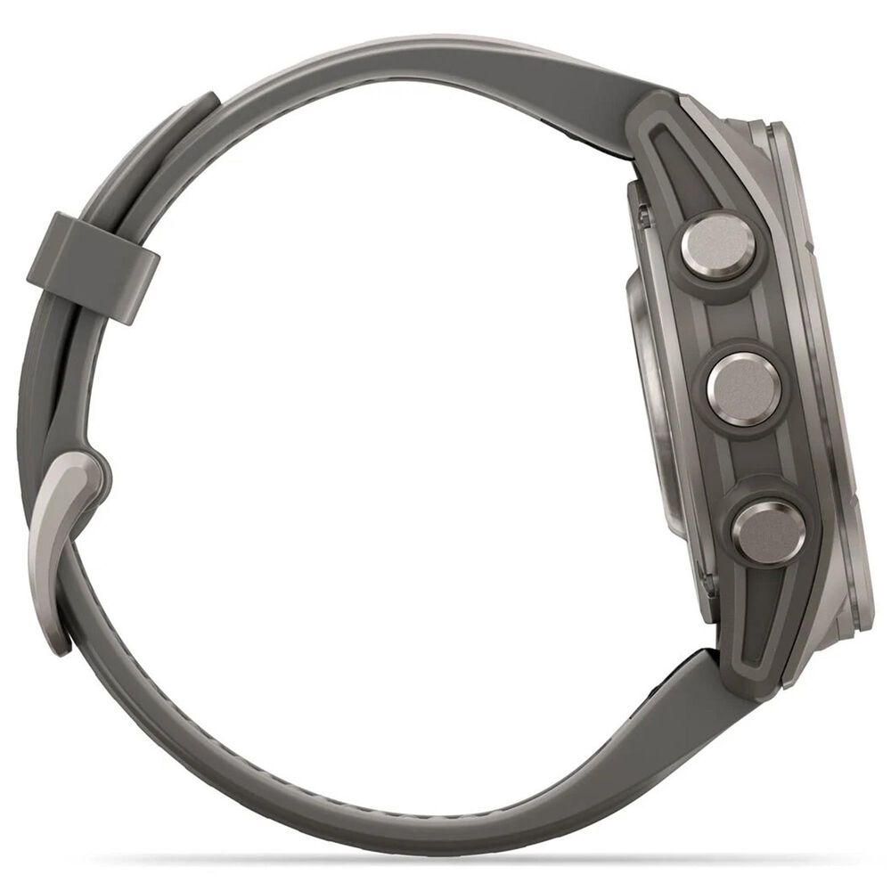 Garmin fenix 9 Smartwatch 43mm Titanium with Pebble Gray Silicone Band, , large