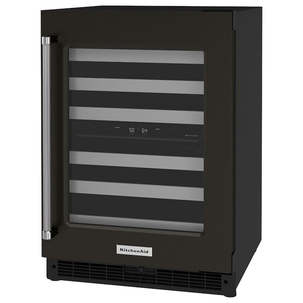 KitchenAid 24&quot; Undercounter Wine Cellar with Right Hinge, Metal-Front Racks in Black Stainless Steel, , large