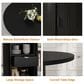 GARVEE 47" Round Dining Table with Storage Base in Black - Table Only, , large