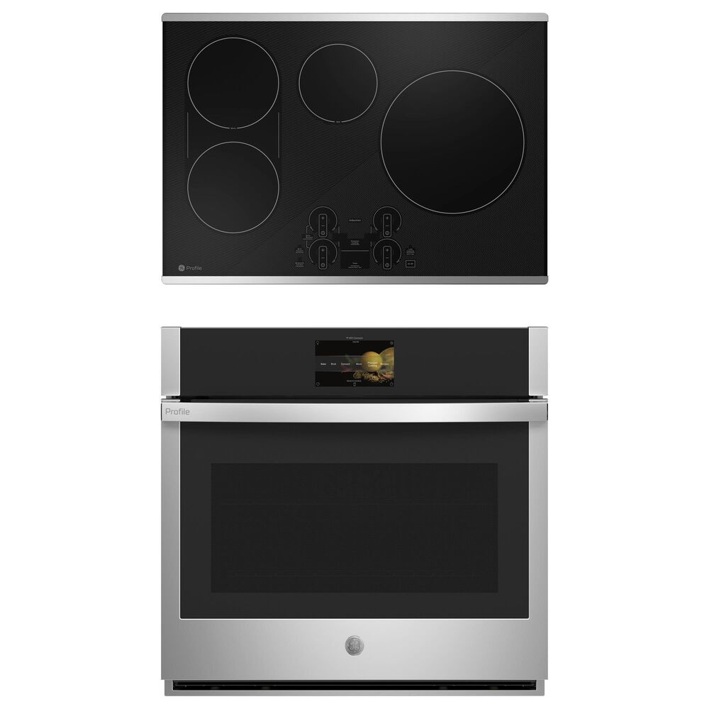 GE Profile 2-Piece Kitchen Package with 30" Smart Built-In Convection Single Wall Oven and Induction Cooktop in Stainless Steel, , large
