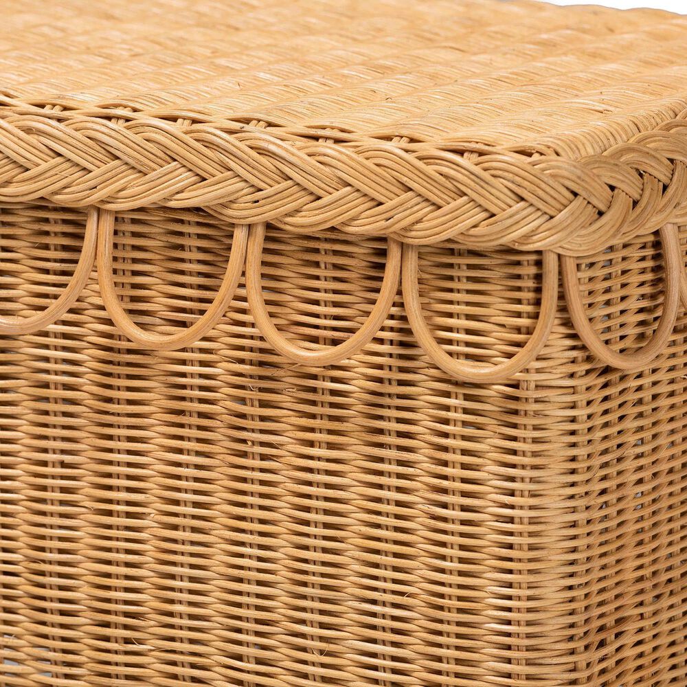 Baxton Studio Erla Bench in Light Honey, , large