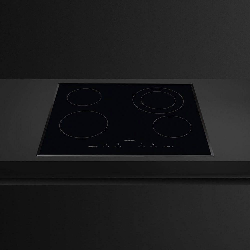 SMEG 24" Ceramic Electric Cooktop in Black, , large