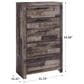 Ashley Derekson 5 Drawer Chest in Walnut and Gray, , large