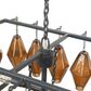 Four Hands Adeline 52" Rectangular Chandelier in Amber Glass and Antiqued Iron, , large