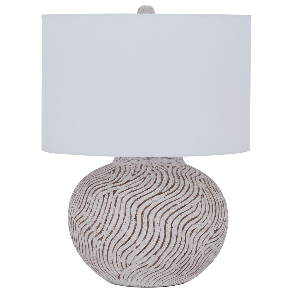 Ashley Vien Terracotta Table Lamp in Distressed White, , large