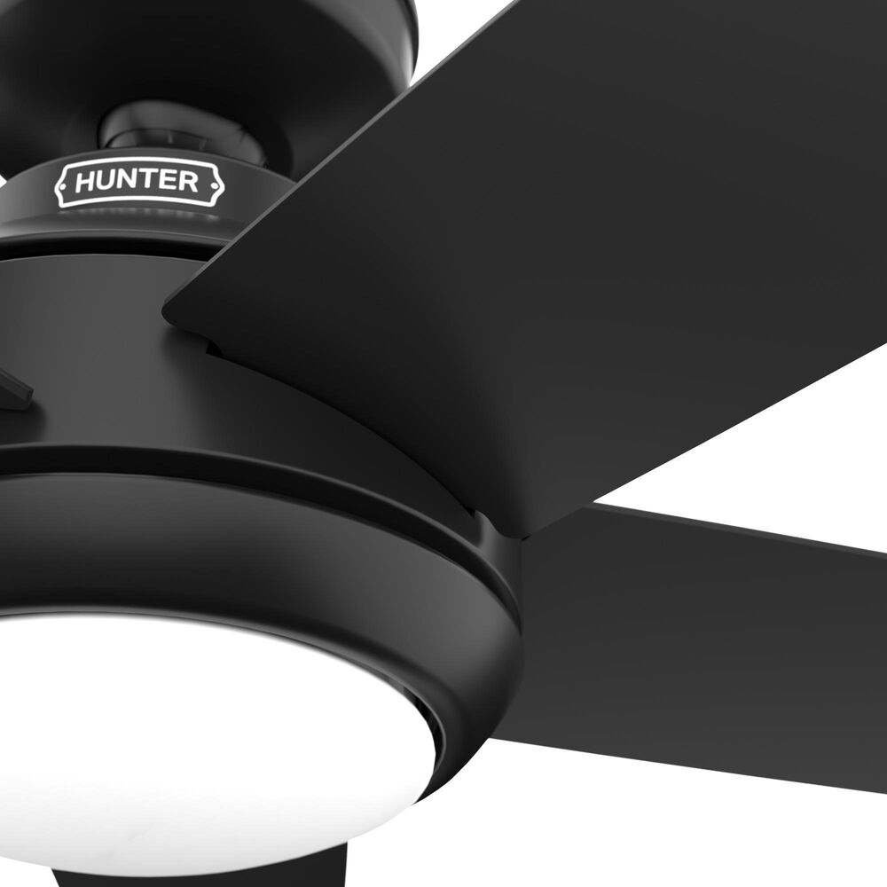 Hunter Zayden 52&quot; Ceiling Fan with LED Light in Matte Black, , large