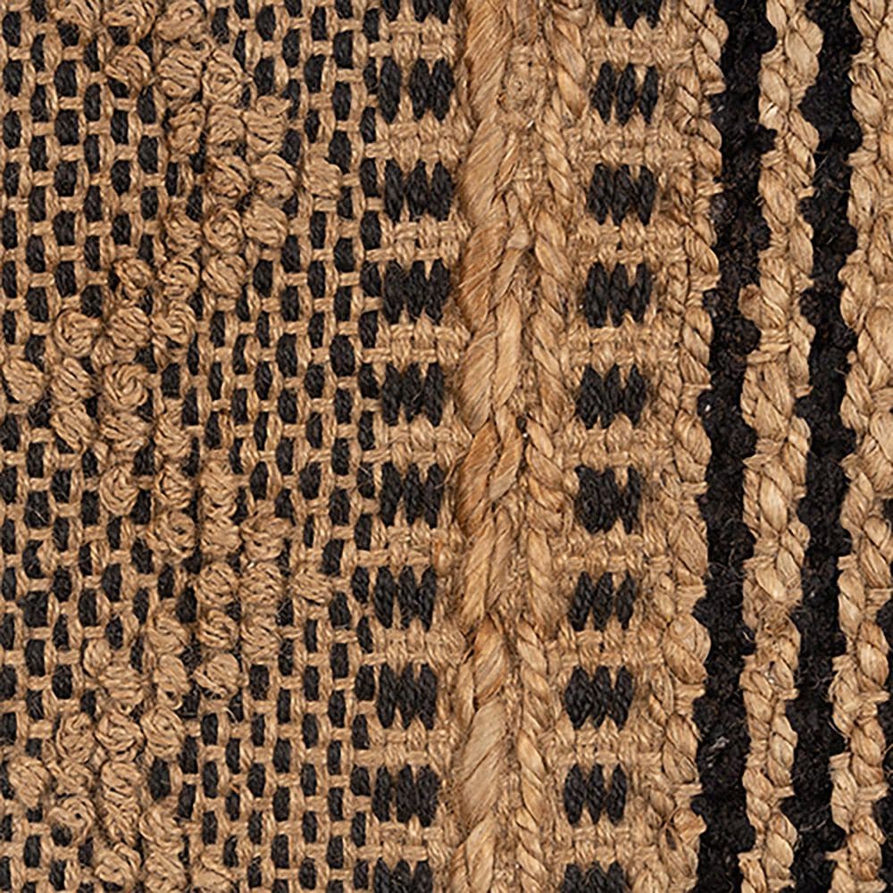 L&amp;R Resources Natural Fiber Striped 9&#39; x 12&#39; Jet Black Area Rug, , large