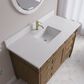 James Martin Brittany 48" Single Bathroom Vanity in Pecan with Single Hole 3 cm White Zeus Silestone Top and Rectangular Sink, , large