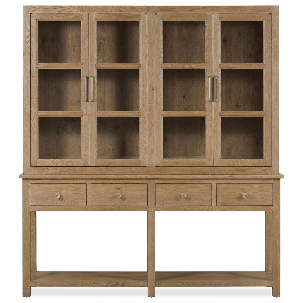 Hooker Furniture Driftwood Display Sideboard with Hutch in Buckboard, , large