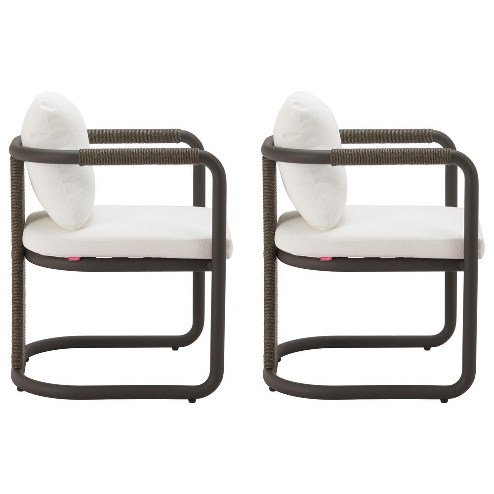 Zuo Modern Ciel Outdoor Dining Chair in Ivory (Set of 2), , large