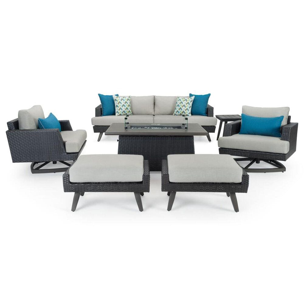 RST Brands Portofino 7-Piece Sunbrella Patio Motion Fire Set in Dove, , large