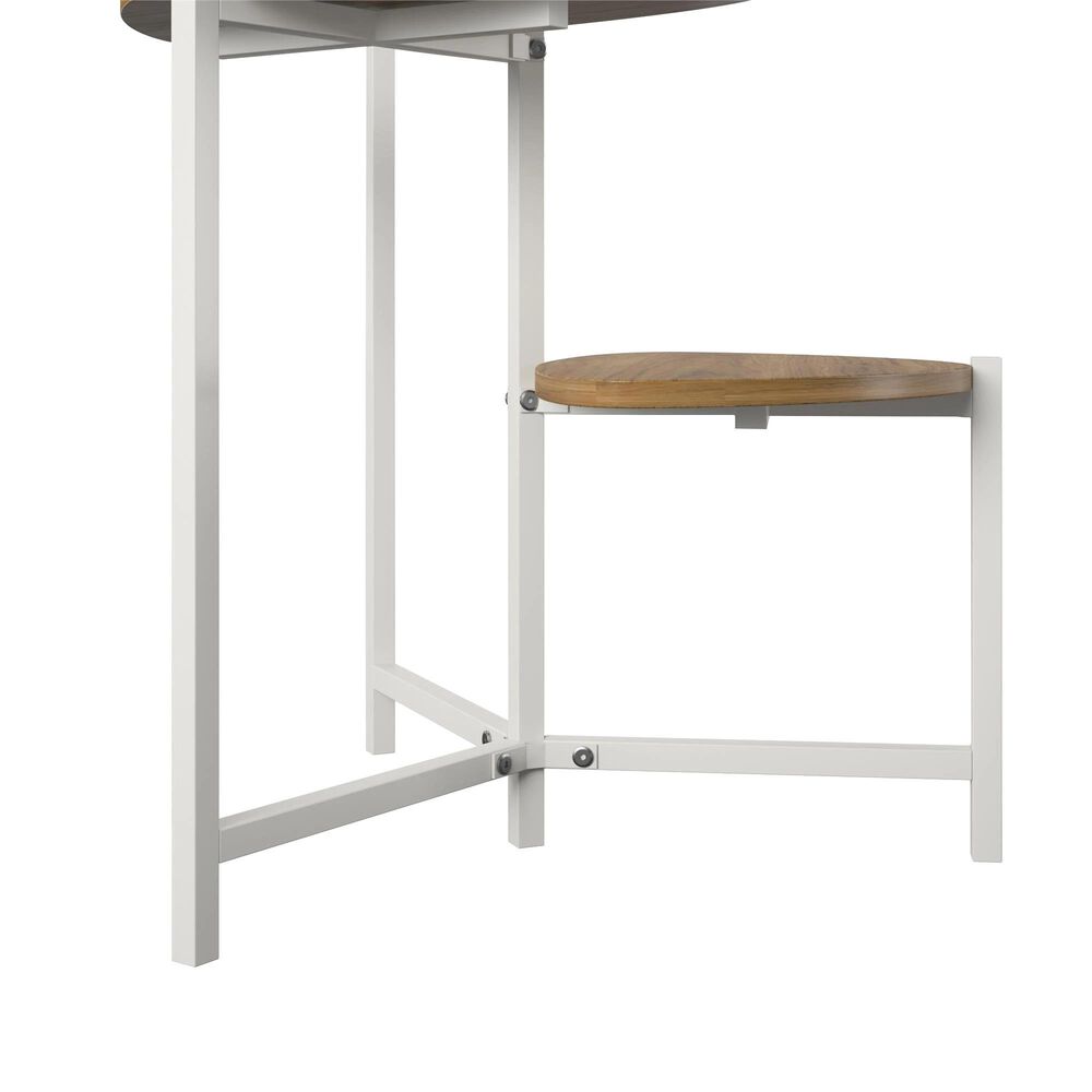 DHP Tallulah Plant Stand with White Stand in Danish Walnut, , large