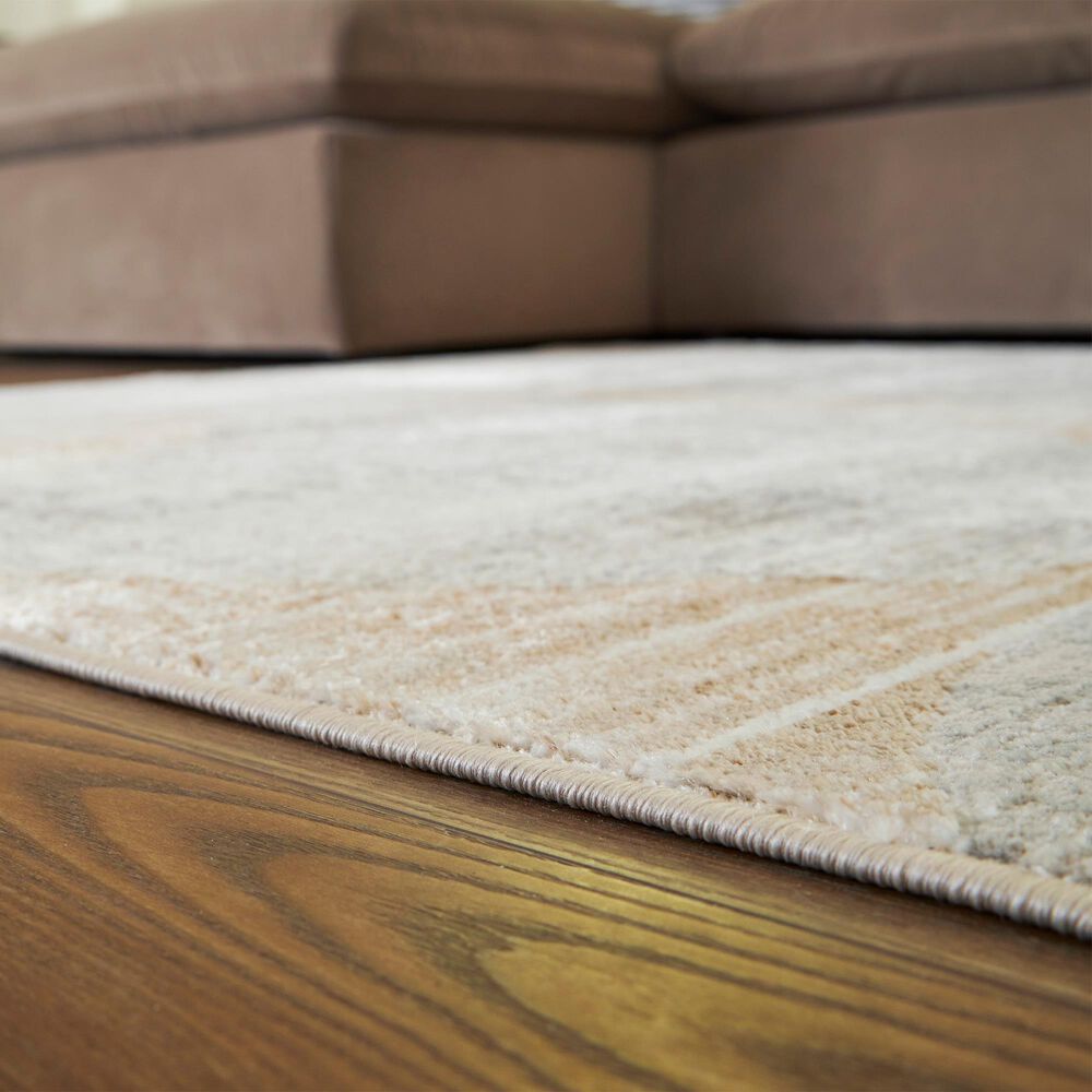 Ashley Truward 5&#39; x 7&#39; Linen, Gray and Caramel Area Rug, , large