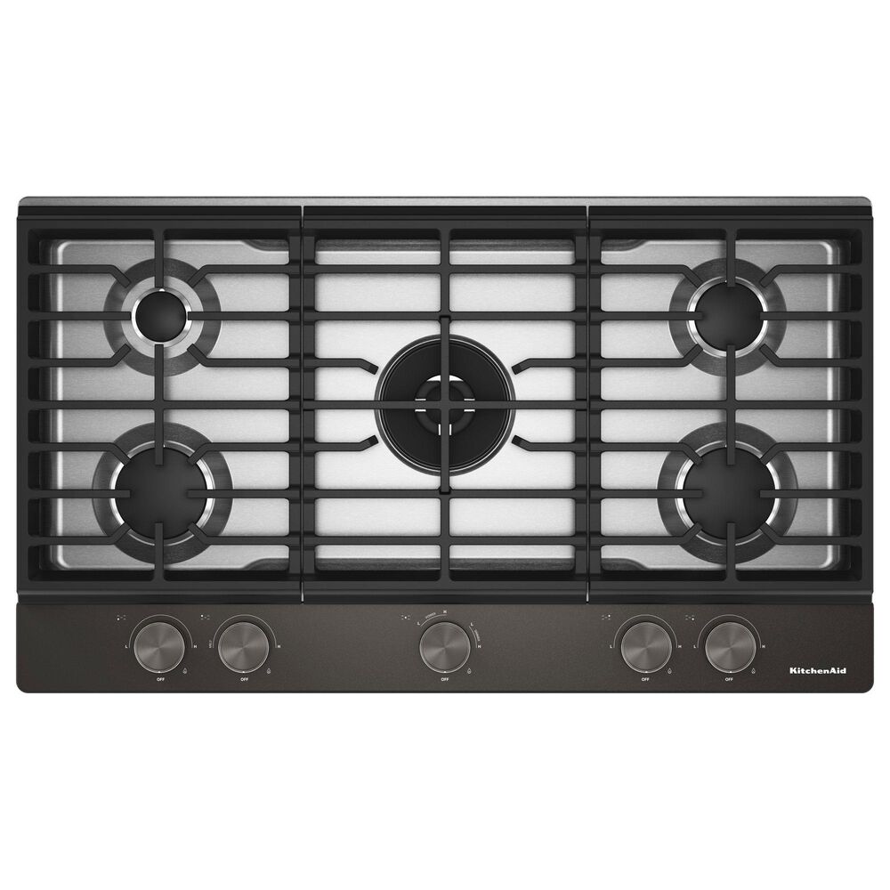 KitchenAid 36" Gas Cooktop with Premium Weighted Knobs in Black Ore, , large