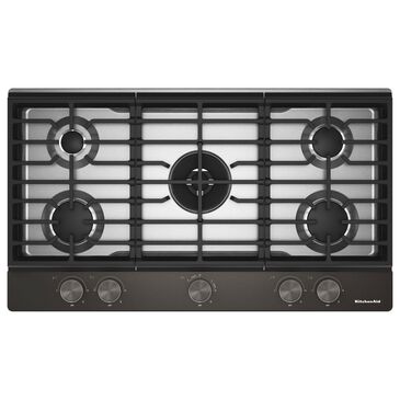 KitchenAid 36" Gas Cooktop with Premium Weighted Knobs in Black Ore, , large