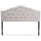 Baxton Studio Edith Queen Upholstered Panel Headboard in Greyish Beige, , large