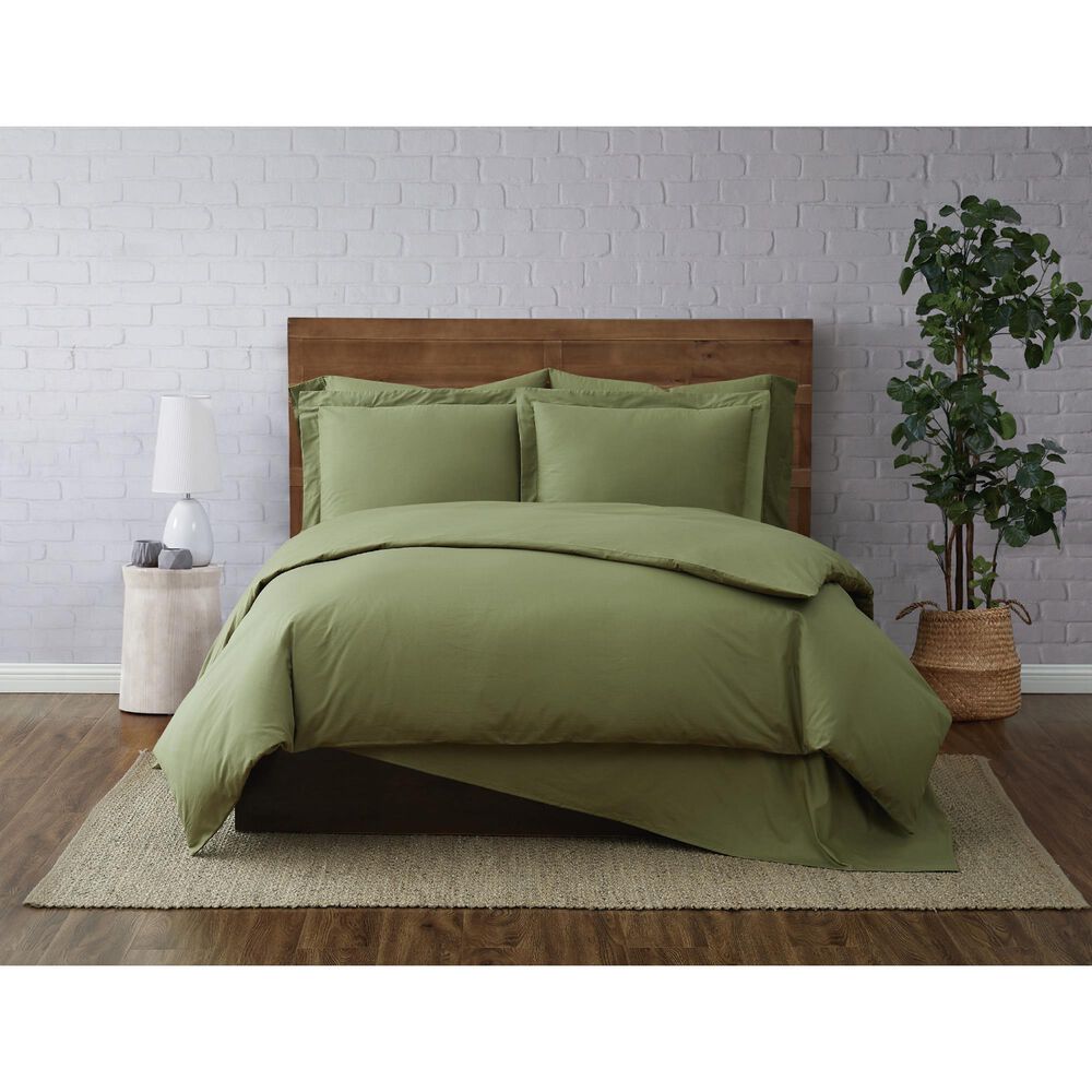 Pem America Cannon Solid Percale 3-Piece King Duvet Set in Green, , large