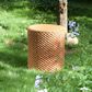 Hearth and Haven Evie Outdoor Round Side Table with Basket Weave Pattern in Brown, , large