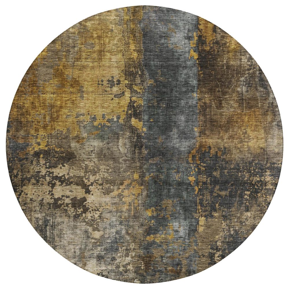 Dalyn Rug Company Nouveau NV12 8" Round Gray Indoor/Outdoor Area Rug, , large