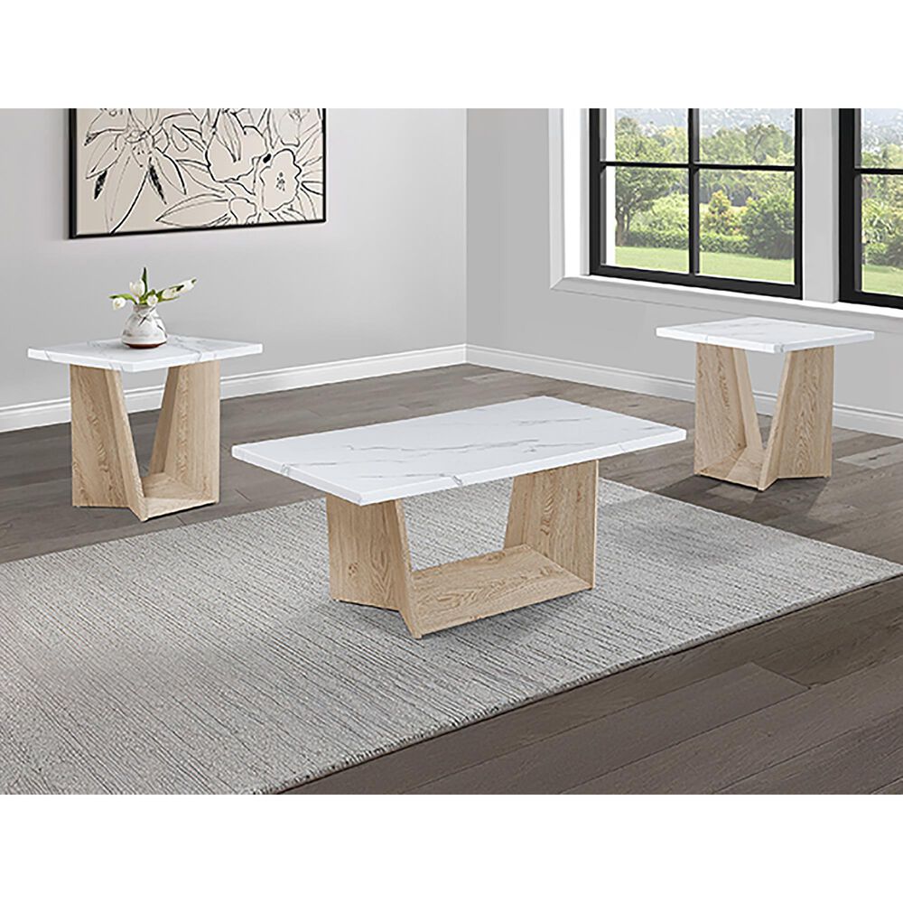 Crown Mark Adea Cocktail Table in White Oak, , large