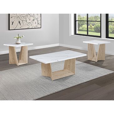 Crown Mark Adea Cocktail Table in White Oak, , large