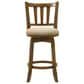 Armen Living Wren Swivel Counter Height Stool with Light Scone Upholstery in Sepia Brown, , large