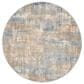Nourison Rush 6" Round Blue and Beige Area Rug, , large