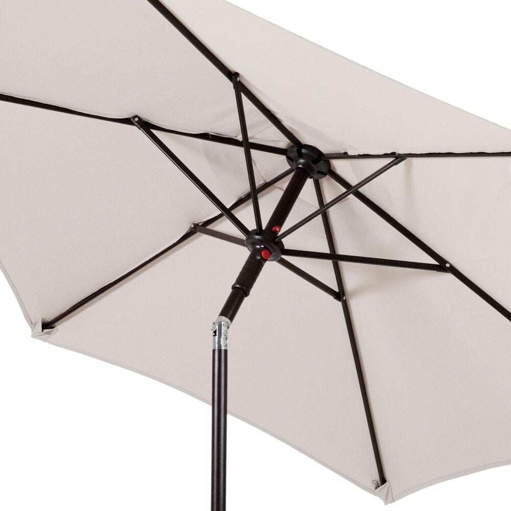 Furniture of America Nuri 6-Piece Outdoor Dining Set with Umbrella in Black, , large
