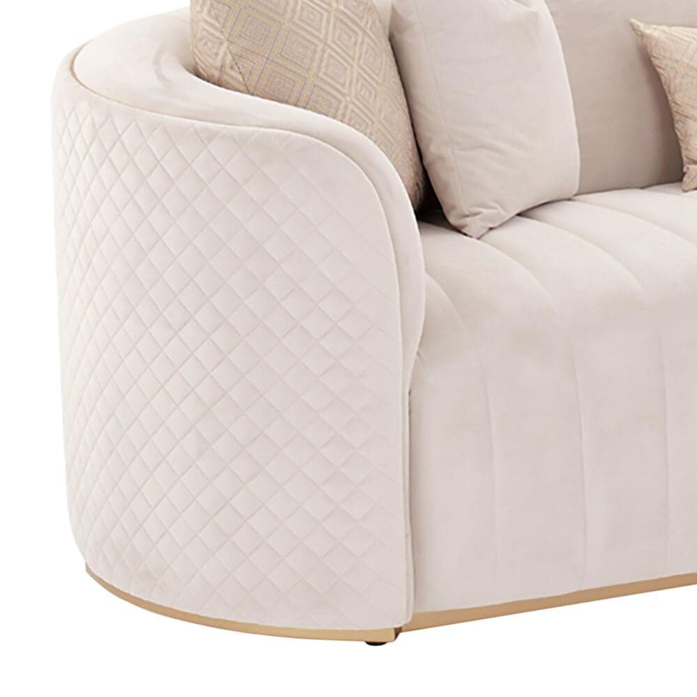 Vista Haus Ariana Stationary Sofa in Beige Velvet, , large