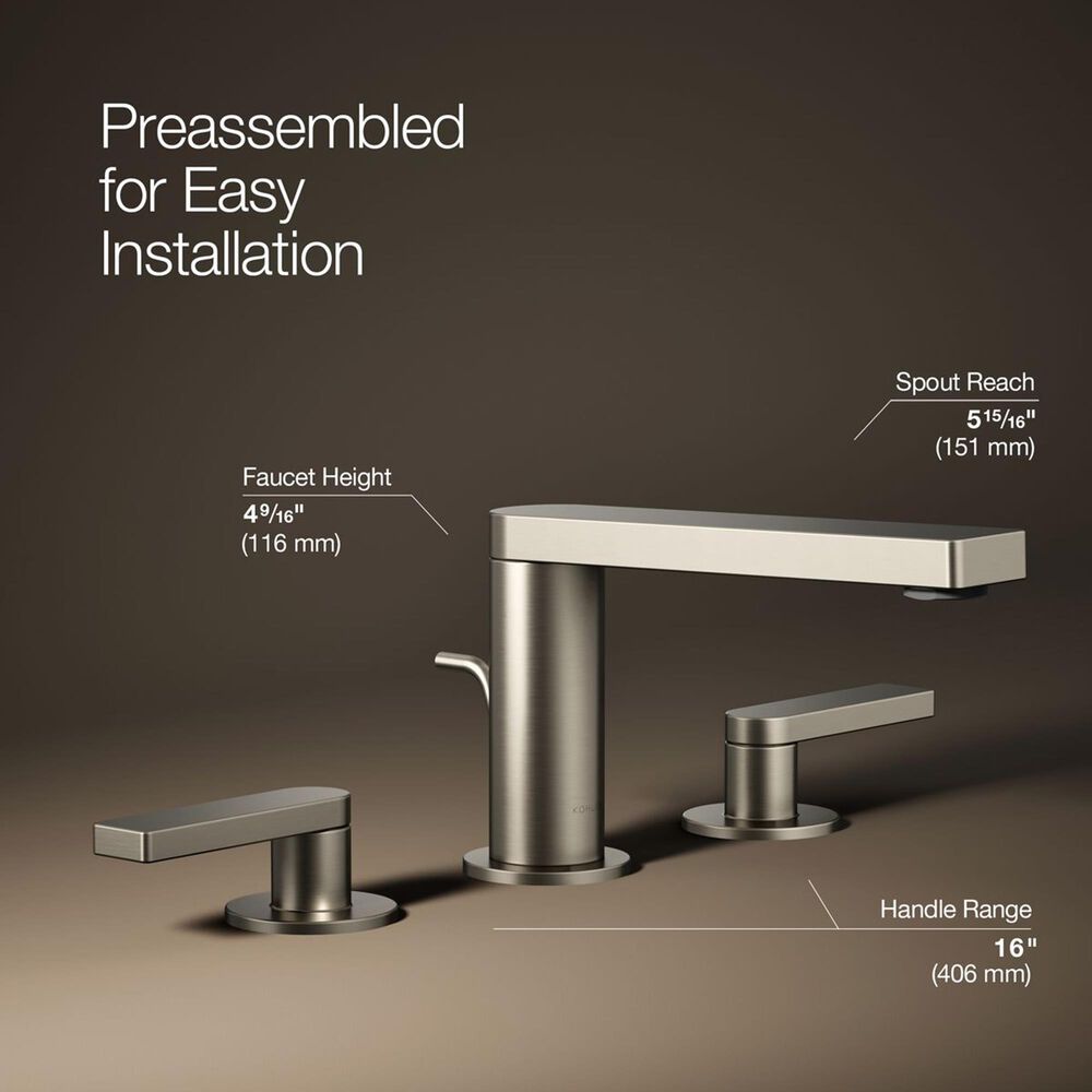 Kohler Composed Widespread Bathroom Sink Faucet in Vibrant Brushed Nickel, , large