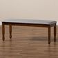 Baxton Studio Corey Dining Bench with Grey Cushion in Walnut Brown, , large