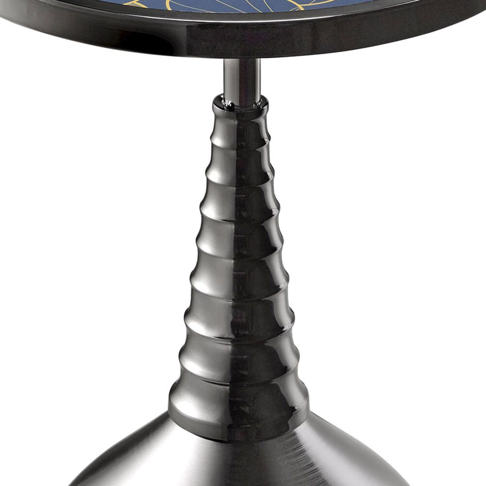 Furniture of America Gleam Round End Table in Black Nickel and Gold, , large