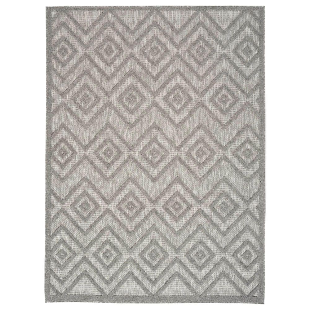 Nourison Versatile 6" x 9" Silver Grey Indoor/Outdoor Area Rug, , large