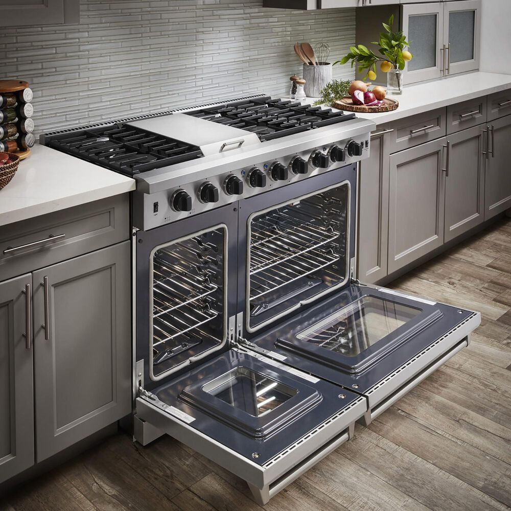 Thor Kitchen 48&quot; Freestanding Professional Gas Range with Storage Drawer in Stainless Steel, , large